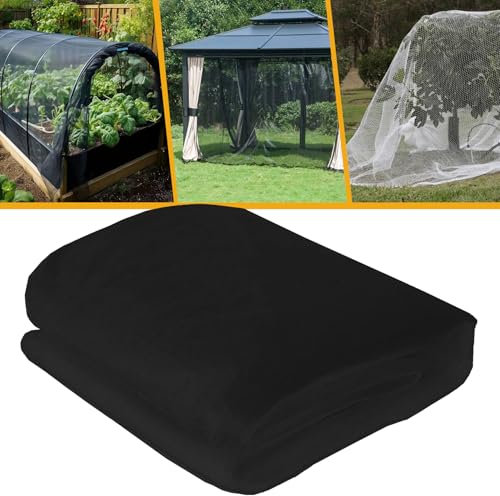 Moskitonetz für Garten, 3 x 6 m, Schädlingsbarriere für Terrasse, Veranda, Balkon, schützt Obstbäume, Heidelbeeren, Gemüse, Blumen (schwarz)