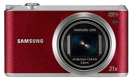 Samsung WB350F 16.3MP CMOS Smart WiFi & NFC Digital Camera with 21x Optical Zoom and 3.0 Touch Screen LCD and 1080p HD Video Red (Renewed)