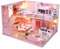 Model Toys, kit fai da te in miniatura rosa per ragazze in legno per casa delle bambole