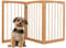GYMAX Wooden Pet Gate, Foldable 3 Panels Stair Gate, Solid Wood Frame, 76cm High Freestanding Safety Doorway Dog Barrier (Natural, 76 cm Tall)