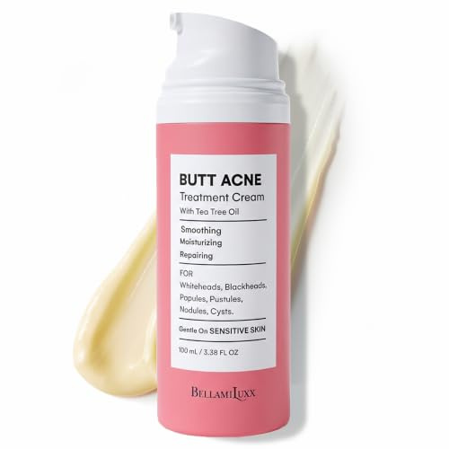 BellamiLuxx Pimple Cream for Buttocks & Body: Acne Cream for Folliculitis and Pimples on Back, Buttocks and Thighs with 2% Salicylic Acid & Tea Tree Oil - Nourishing Cream for Smooth Skin