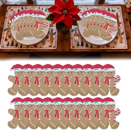 20 Stück Servietten Weihnachten Lebkuchenfiguren,Papierservietten mit Motiv | Dekorative Weihnachtsservietten,Weihnachts Tischdeko,für Weihnachten Party,Weihnachtsdeko,Decoupage und Serviettentechnik