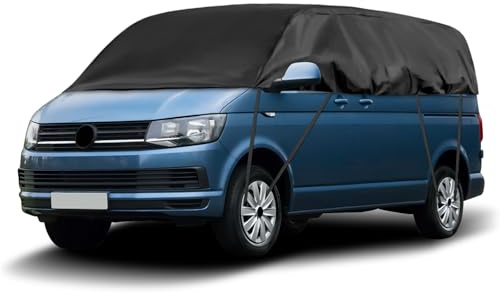 Autoabdeckung Wasserdicht Ersatz für VW T4 SWB, Sonnenfest Hälfte Autoabdeckung, Halbgarage UV Beständige Halbe Auto Abdeckplane Staubdicht Schneefest Outdoor Indoor