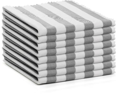 Das blaue Wunder | Brillant Premium Brillenputztuch 8er-Set | 20 cm x 20 cm | streifenfrei, fusselfrei, Bambus Reinigungstuch für Brillen | Brillentuch (1, grau)