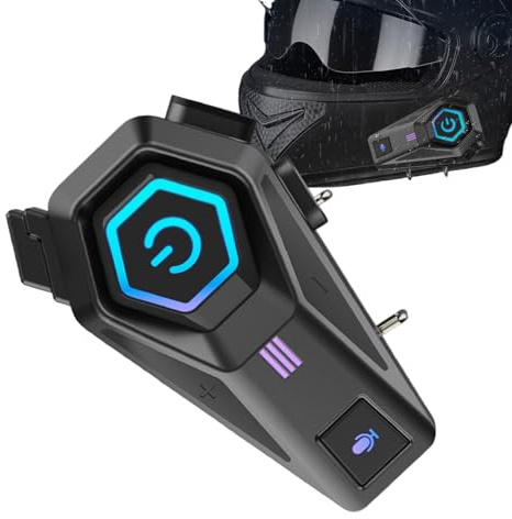 Pruojhw Kopfhörer Für Motorräder - Zusammenklappbare In-Ear-Kopfhörer Mit 7 RGB-Modi | Outdoor Sport Headset | Für Motorradfahren, Skifahren, Fitnessstudio, Schwimmen, Outdoor, Reisen, Zuhause Und