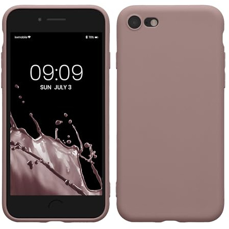 kwmobile Case for Apple iPhone SE (2022) / SE (2020) / 8/7 Case - Protective Slim TPU Phone Cover - Soft Matte Finish - Nude Lilac