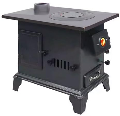 Poêle à bois d'intérieur avec four multi-combustibles et fenêtre de visualisation