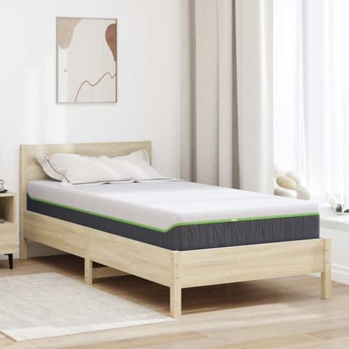 SooIarix Matratze Weiß und Grau Jacquard-Stoff 90 x 190 cm mittelweich mit Gel-Memory-Schaum und Taschenfederkern für Gästezimmer und Innenbereich ruhigen Schlaf
