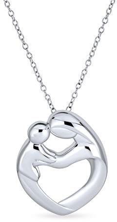 Bling Jewelry Collier Avec Pendentif En Forme De Coeur Pour Femmes En Argent Sterling 925.