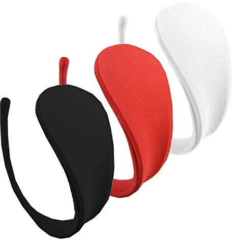 Slip da donna, set da 3 C-string, bikini, bianco, nero, rosso, taglia unica S/M/L