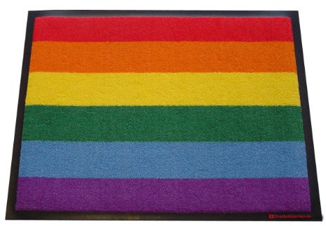 Dreckstückchen wash&go, Fußmatte mit Aufdruck: Regenbogen, robuste Schmutzfangmatte, maschinenwaschbar bei 40 Grad