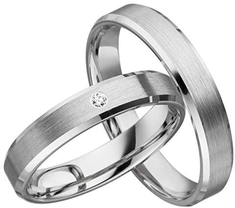 JC Eheringe Verlobungsringe Trauringe Freundschaftsringe Silber 925 Sterling * inkl. GRATIS Etui und Zirkonia Steine S029