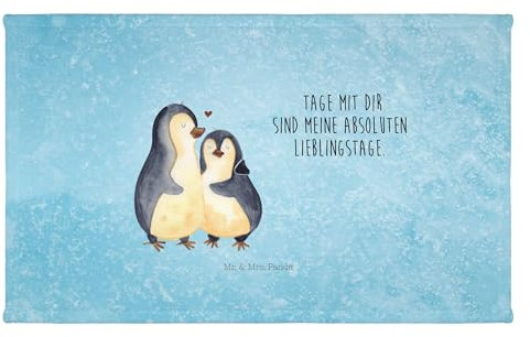Mr. & Mrs. Panda 50 x 100 Handtuch Pinguin umarmen - Geschenk, Liebesgeschenk, Umarmung verliebt, Hochzeitstag, Paar, Kinder, Jahrestag, Baby, groß,