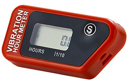 FOUNDOWN Digital Engine Stunde Meter komplett wasserfest zurücksetzbar Vibration Stunde kabellos für alle vibrierender Maschine Motocross Marine Motorrad Snowmobil ATV Boot Generatoren 16B (red)