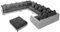 DELIFE Couch Clovis XXL Weiss Schwarz mit Hocker u. Armlehne Ottomane Links