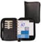 ALMADIH Leder A7 Organizer mit Reißverschluss Kalender 2025 2026 Notizblock Premium Rindsleder Schwarz in Geschenkbox Ledermappe Mappe Schreibmappe Terminplaner Terminkalender Ringbuchmappe (Schwarz)