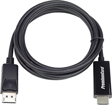 PremiumCord Adapterkabel DisplayPort auf HDMI M/M 3 m, DP auf HDMI 1.3, bis zu 2,25Gbps, Kompatibel mit Video FULL HD 1080p 60Hz, schwarz