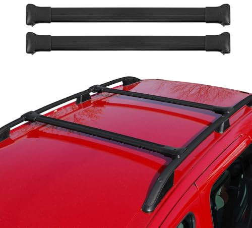 OMAC Dachträger Grundtäger kompatibel mit Citroen Jumper 2006-2025 Aluminium 75kg Schwarz 2tlg Offene Reling für Fahrradträger, Dachboxen, Skiträger Abschließbar