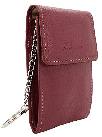 Porte clé à anneau KATANA unisexe en cuir réf 953025 taille moy. (11 coul.disp) (Rouge)