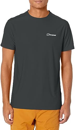 Berghaus Men's 24/7 Short Sleeve Crew Tech Baselayer T-Shirt | Moisture Wicking | Breathable, Black/Black, 3XL