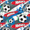 100x160cm Ball Football Fussball 100% Baumwolle Baumwollstoff Kinder Meterware Handwerken Nähen Stoff (Ball Blau Football, 100x160cm (11,99€))