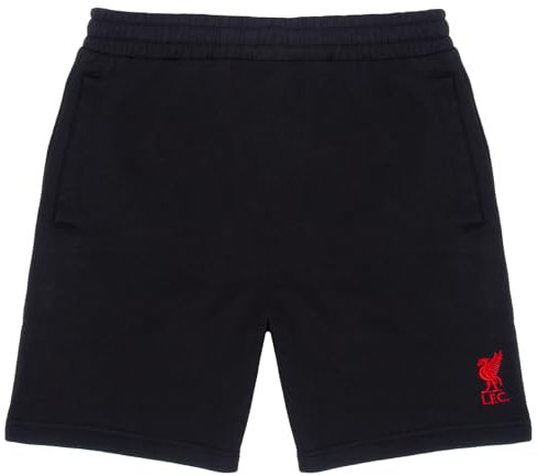 Liverpool FC - Herren Jogging-Shorts aus Fleece - Offizielles Merchandise - Geschenk für Fußballfans - Schwarz - XL