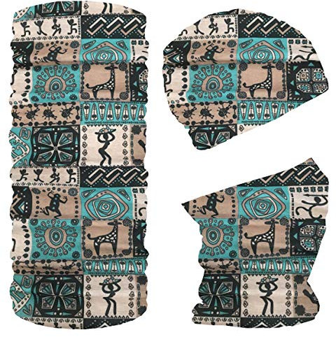 Blackshirt Company Multifunktionstuch Fahrrad Motorrad Halstuch Outdoor Tuch Nahtloser Schlauchschal Farbe Afrika Türkis