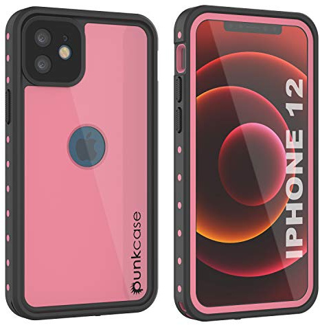 PunkCase Designed for iPhone 12 Waterproof Case [StudStar Series] [Slim Fit] [IP68 Certified] [Shockproof] [Dirtproof] [Snowproof] 360 Full Body Armor Cover For Apple iPhone 12 (6.1) (2020) [Pink]