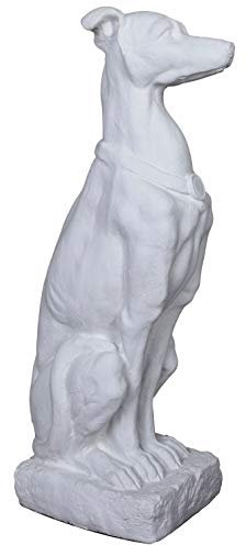 Windhund Skulptur Weiss Hundefigur Hauseingang Hund Statue Antik Hundeskulptur yac046 Palazzo Exklusiv