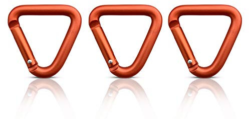 Holesto® Dreieckige Karabiner 3er Set - Karabiner klein - Karabiner Schlüsselanhänger - Design Karabinerhaken Rot - Mini Karabinerhaken - Karabiner Set - Carabiner - 3 Stück (Rot)
