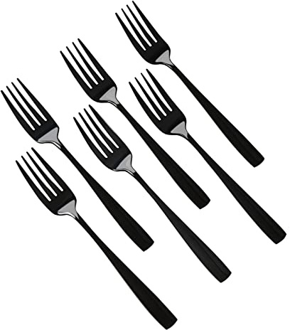Uumitty 16 Pieces Stainless Steel Dessert Fork, Small Cake/Appetizers Forks Set, Black