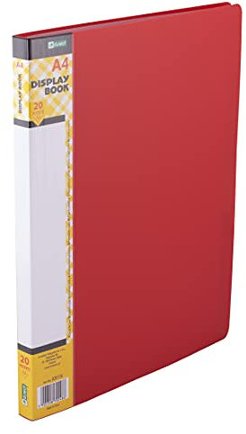 D.RECT Lot de 20 Porte-Documents en Polypropylène | 20 Chemises à Haute Transparence | Etiquette pour Décrire le Contenu sur la Colonne Vertébrale | A4 | Couleur : Rouge