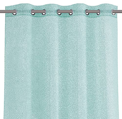 AmeliaHome Gardine 140x270 cm 1 St. Vorhang halbtransparent Ösen Ösenschal Brokat Lumina Minze