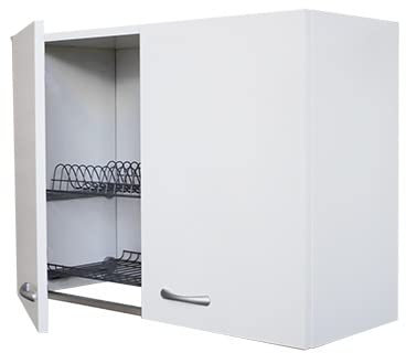 Mueble escurreplatos para cocina, armario colgante 80 para cocina, 2 puertas de 60 cm de altura