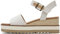 Toms Diana Canvas Wedge Natural Women White Sandal - UK 3.5