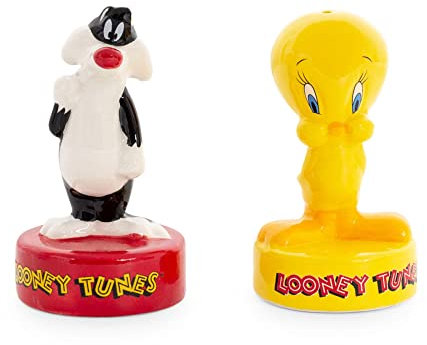 Looney Tunes Sylvester and Tweety Ceramic Salt and Pepper Shakers | Set of 2