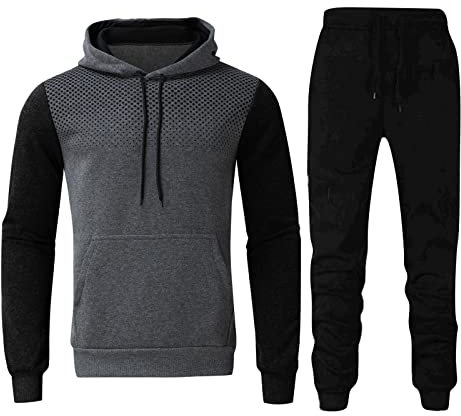 Generisch HausanzüGe Herren Outfit Komplett Set Business,Herren Fleece Lange Unterhose Kompression Base Layer Set Ski Warm Top & Bottom HausanzüGe Fussball ZubehöR
