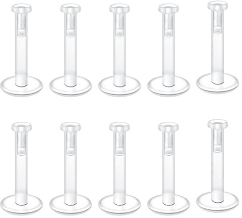 Funseedrr 1.2mm Edelstahl Lippenpiercing Labret Stecker Set 6mm 8mm Silber Tragus Helix Piercing Schmuck