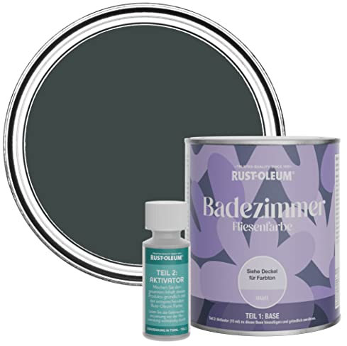 Rust-Oleum Black Water-Resistant Bathroom Tile Paint in Matt Finish - Black Sand 750ml