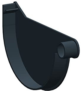 4Home&Garden | Rinnenendstück Endkappe Rechts | Kunststoff PVC Farbe Anthrazit | Dachrinnensystem RG 100 Typ 300 Fallrohr DN 60