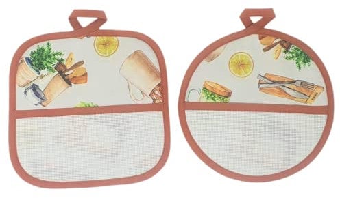 2er Pack Küchen-Parzelle, Besteck, mit Aida-Leinwand, 55 Löcher, 100% Baumwolle, verpackt in Italien