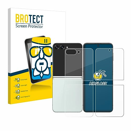 BROTECT Schutzglas für Samsung Galaxy Z Flip 5 (Display+Rückseite) Schutzfolie Panzer Folie Glas Displayschutz Made in Germany [ 9H, A