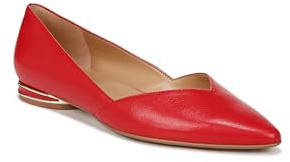 Naturalizer Womens Havana Pointed Toe Slip On Dress Ballet Flat Crantini Red Leather 10 W