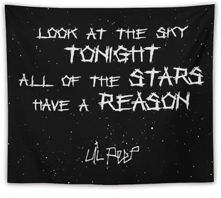 DOBOER Lil Peep Wandteppich für Studentenwohnheim, Schlafzimmer und Wohnzimmer, Heimdekoration, 127 x 152,4 cm, Love Rapper, Hip-Hop-Wandteppich, zum Aufhängen als Geschenk