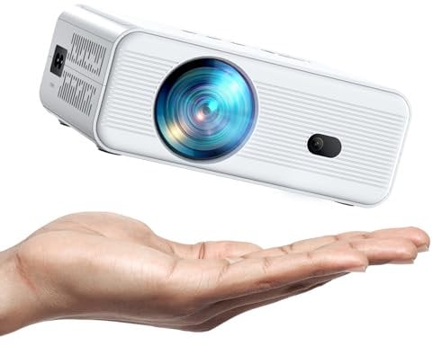Mini Projector with WiFi and Bluetooth, Native 1080P, 4K Supported, ClokoWe Projector for Indoor Movies, Keystone Correction, Zoom, Home Theater, Portable Projector Compatible w/TV Stick, iOS, Android