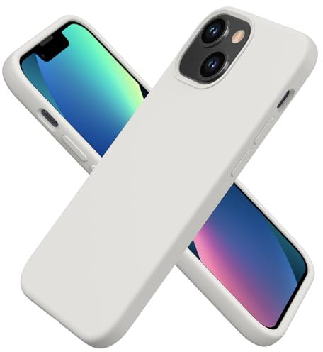 aaaioe Silicone Case Designed for iPhone 13 Mini Case, Ultra Slim Shockproof Protective Liquid Silicone Phone Case with Soft Anti-Scratch Microfiber Lining, 5.4 inch,white