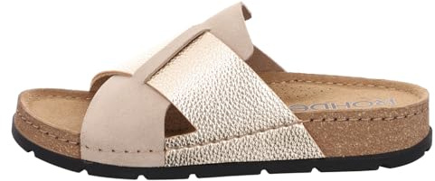 Rohde SOAVE Damen, Frauen, Pantoletten, Slipper,Slides,Sandalen,Sommerschuhe,Freizeitschuhe,Gartenschuhe,Sommerschuhe,Gold,37 EU