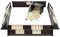 spar-home® Rummy Premium Holz Okey Set mit Melamin Steine Brettspiele für Erwachsene Gesellschaftsspiele Original Türkisch Rummikub Holz Spiel Familienspiele (Dunkelbraun)