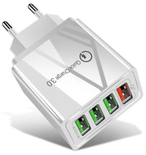 USB-C-Ladegerät, 40 W, 4-Port-Ladegerät, Typ C, Schnellladung, USB-Ladegerät, Multiple PD&QC3.0-Stecker, USB-Ladegerät für iPhone 15/14/13, kompatibel mit Samsung, kompatibel mit Xiaomi