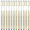 CHARSOCO 01 Micro Pen Set - 12 leuchtende Farben, 0.25mm Fine Point Fineliner Stifte mit wasserfester Archivtinte. Ideal für Schulbedarf Zeichnung Zubehör Künstler Linie Kunst Zubehör Design-Zubehör